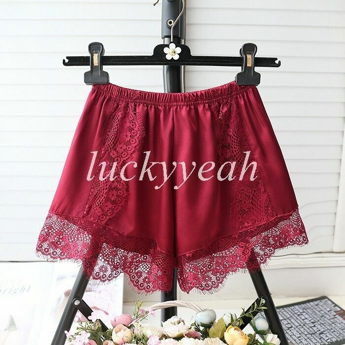 HOT Ladies Satin French Knickers Trim Liner Shorts Sleepwear Nightwear Pantie NE