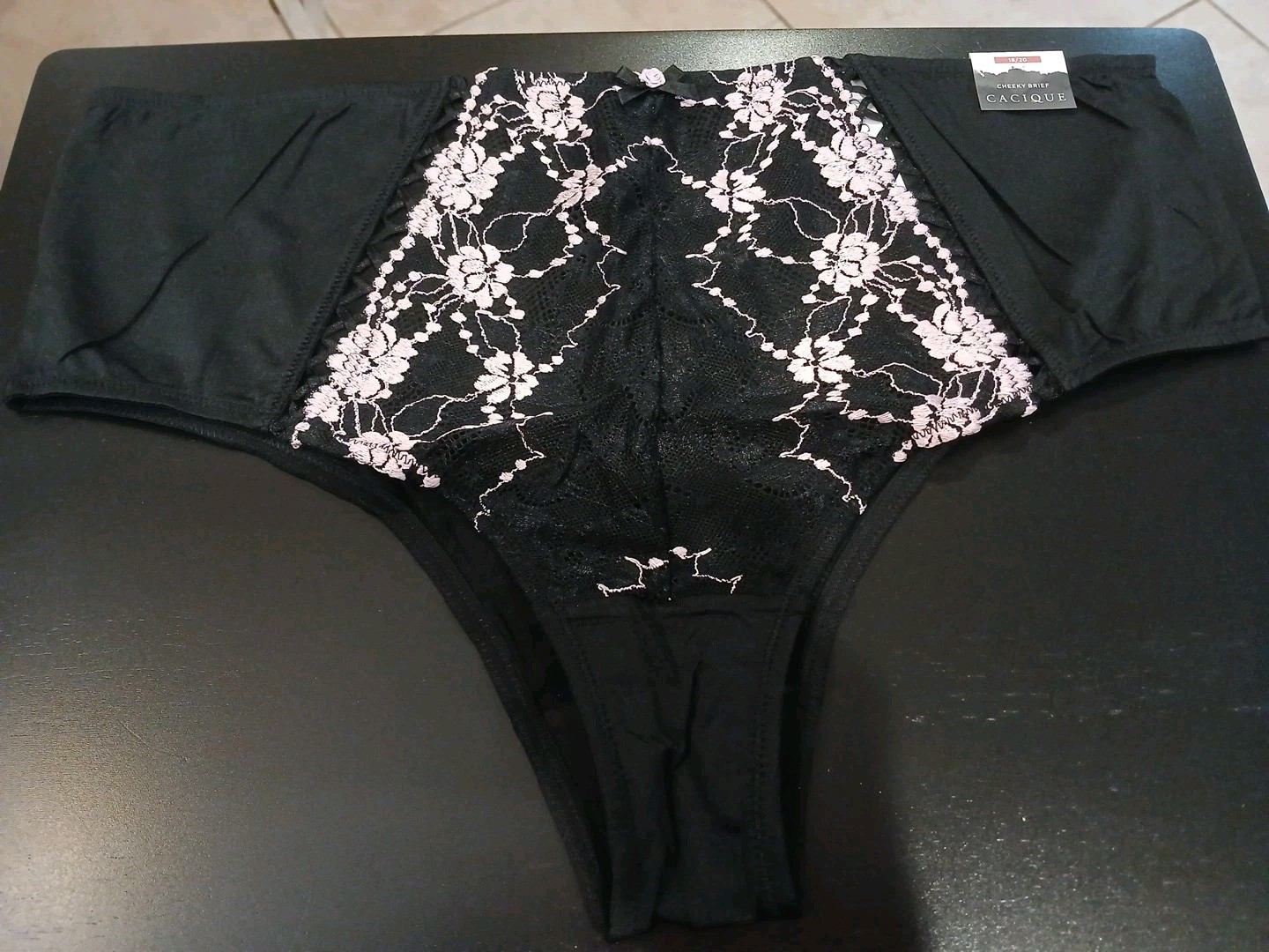 Lane Bryant 18/20 Cheeky Brief Blk Pink Cacique Seriously Sexy NEW W TAG