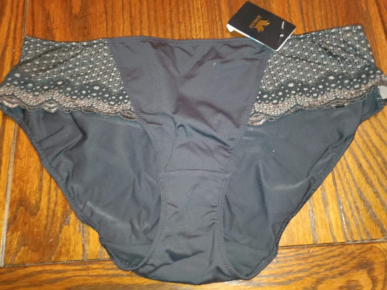 NWT WACOAL NYLON/SPANDEX HIPSTER PANTIES LACE INSETS 845211 BK BLK XL