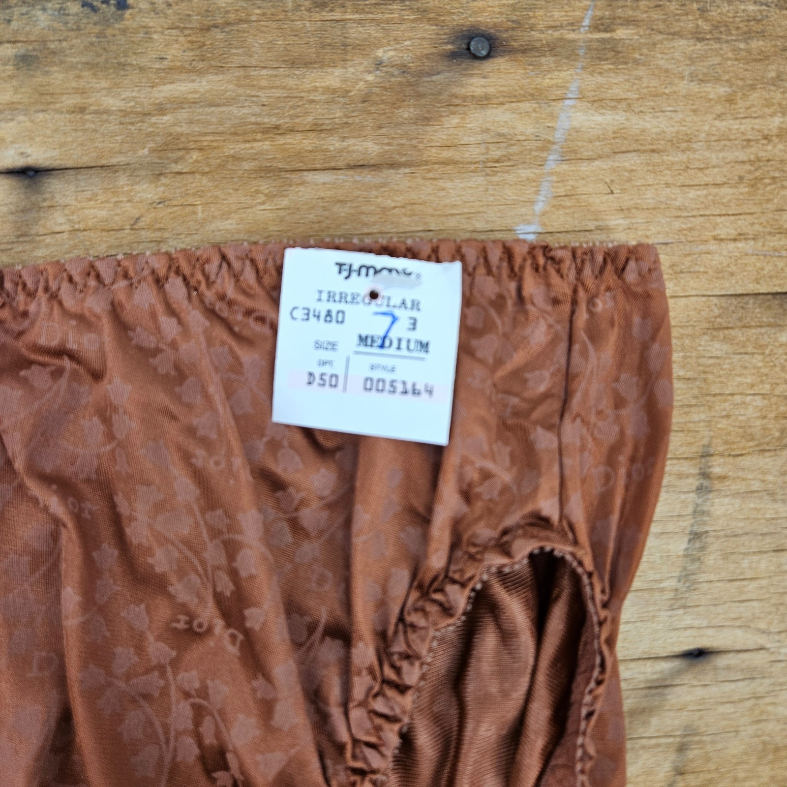 NWT VTG 90s Christian Dior Satin Panties Womens M Rust Brown Lily Valley