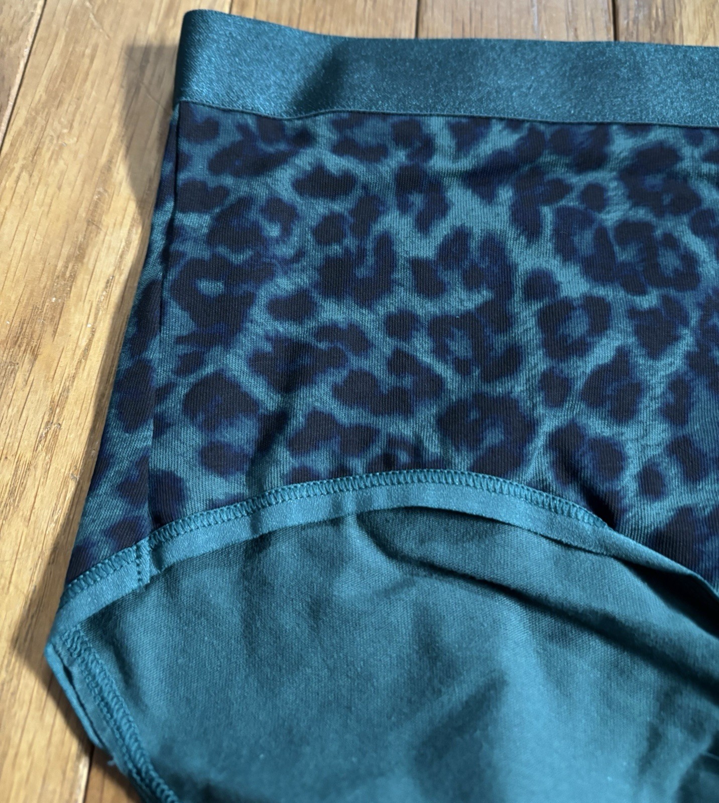 Plus 18/20 Lane Bryant Cacique High Leg Brief Cotton Panty Teal Blue Leopard