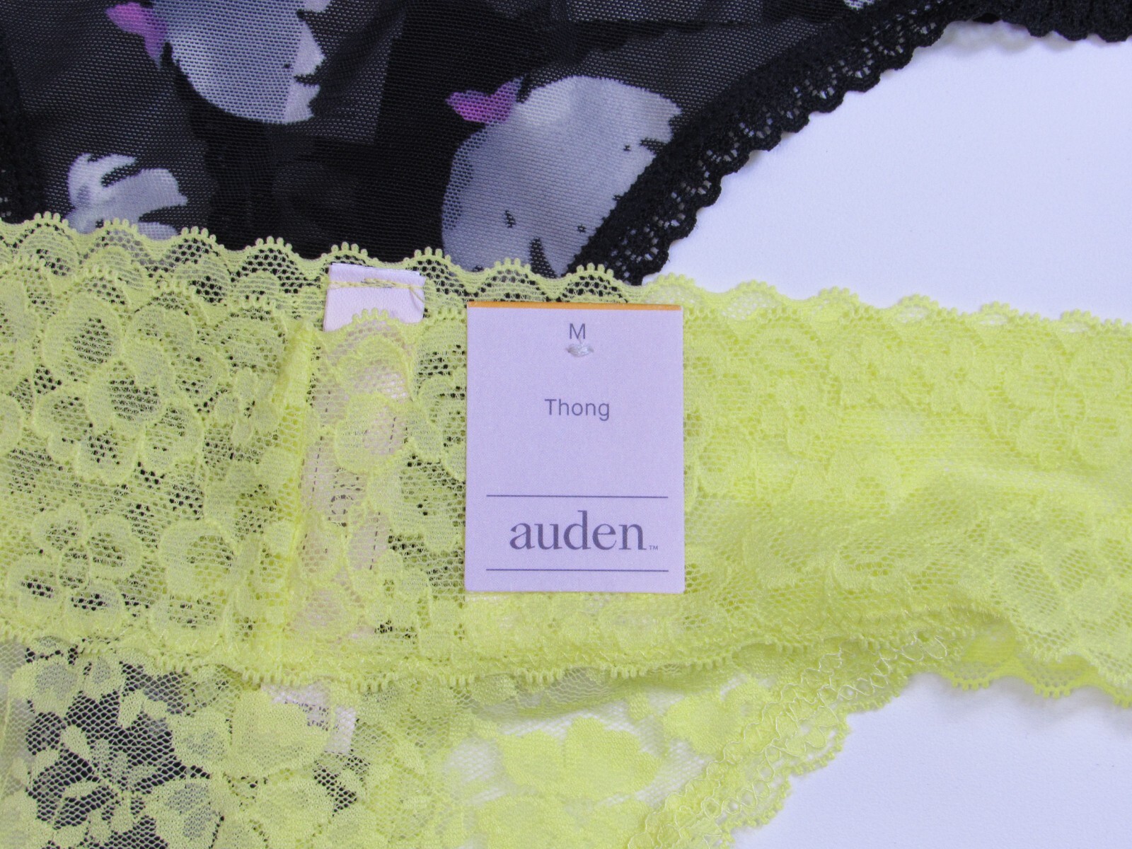 Auden Women’s Thong Variety 2 Pack Panties Size Medium (8-10)