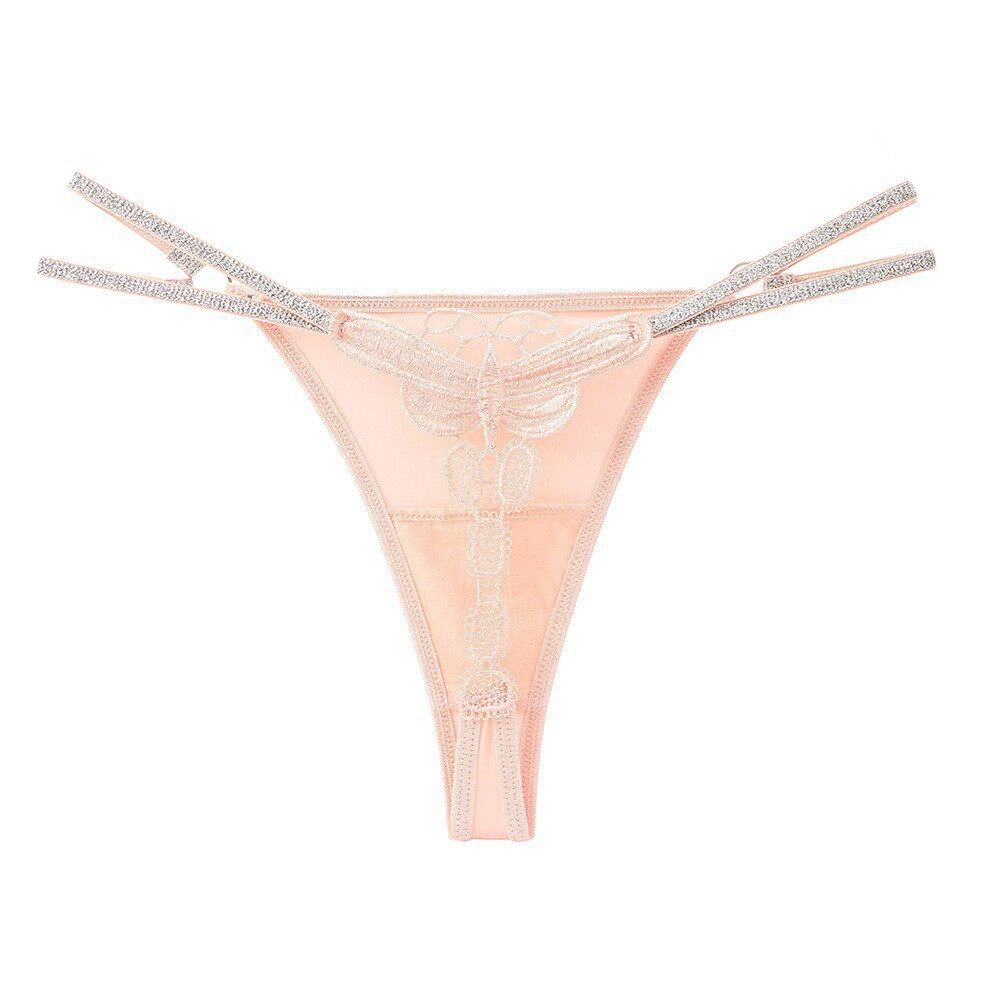 Sexy Glitter Thin Strap Thong Ice Silk Seamless G-string Panties Briefs Lingerie