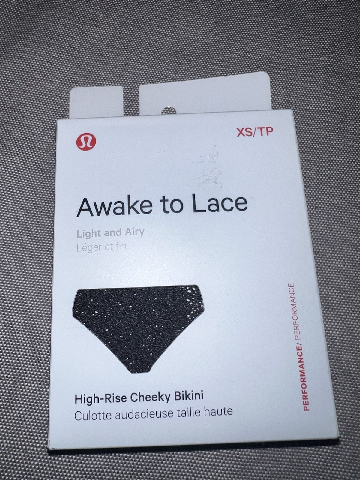 Lululemon Awake to Lace High Rise Cheeky Bikini Underwear Size XS Black