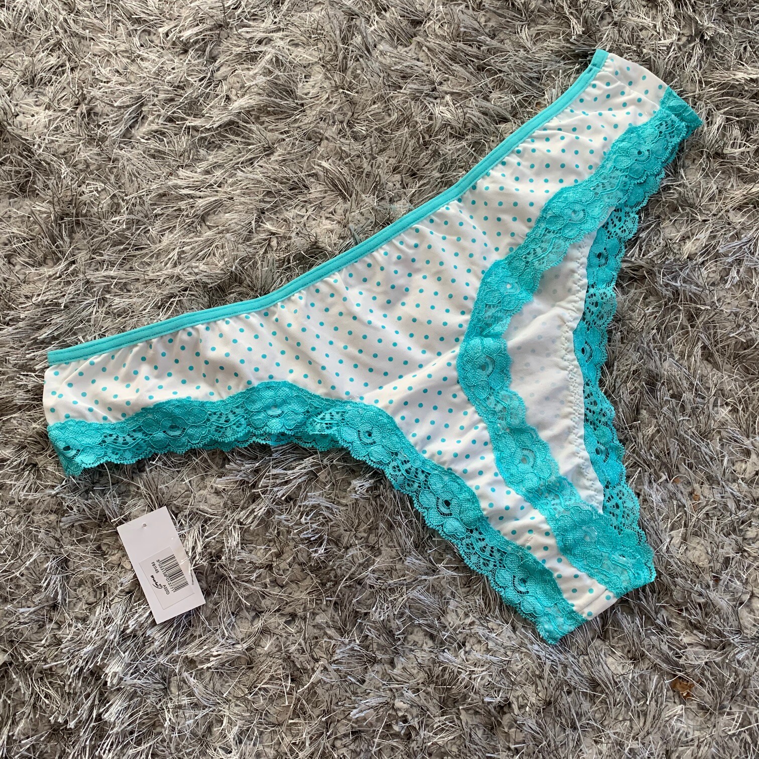 Ladies Marlon Lingerie Sexy Spotted Thong Back Briefs UK 10-12 Women’s Lace Trim