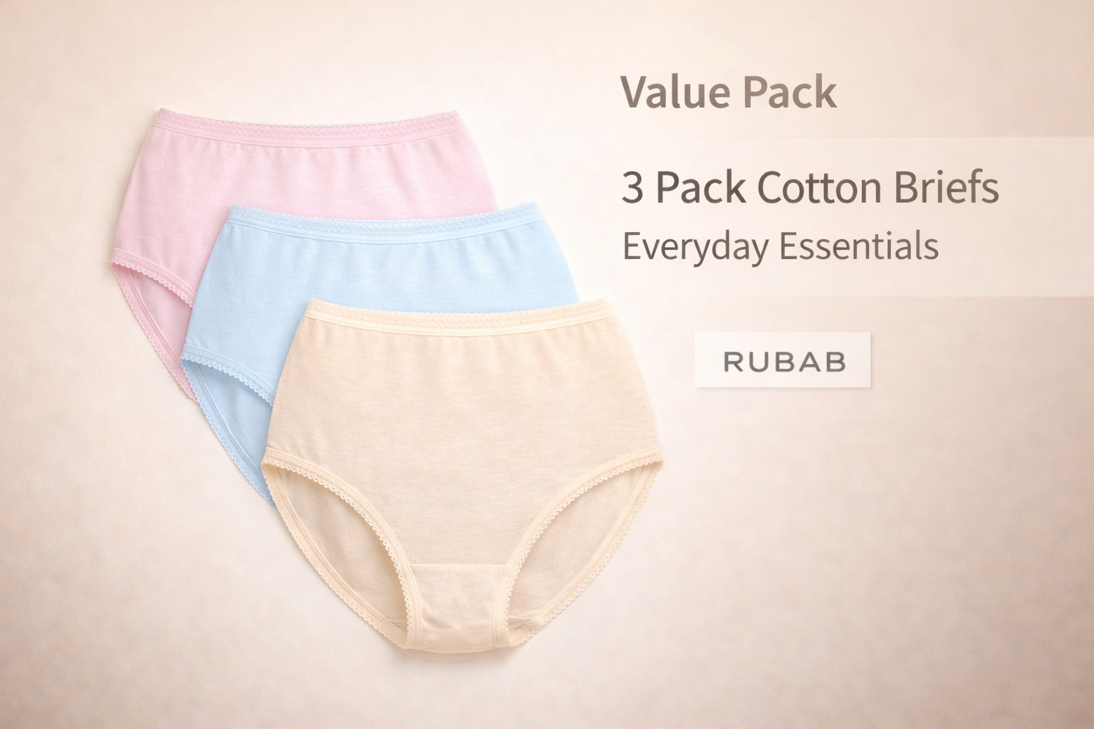 Women’s 3 Pack 100% Cotton Full Mama Briefs Soft Comfortable Knickers Underwear