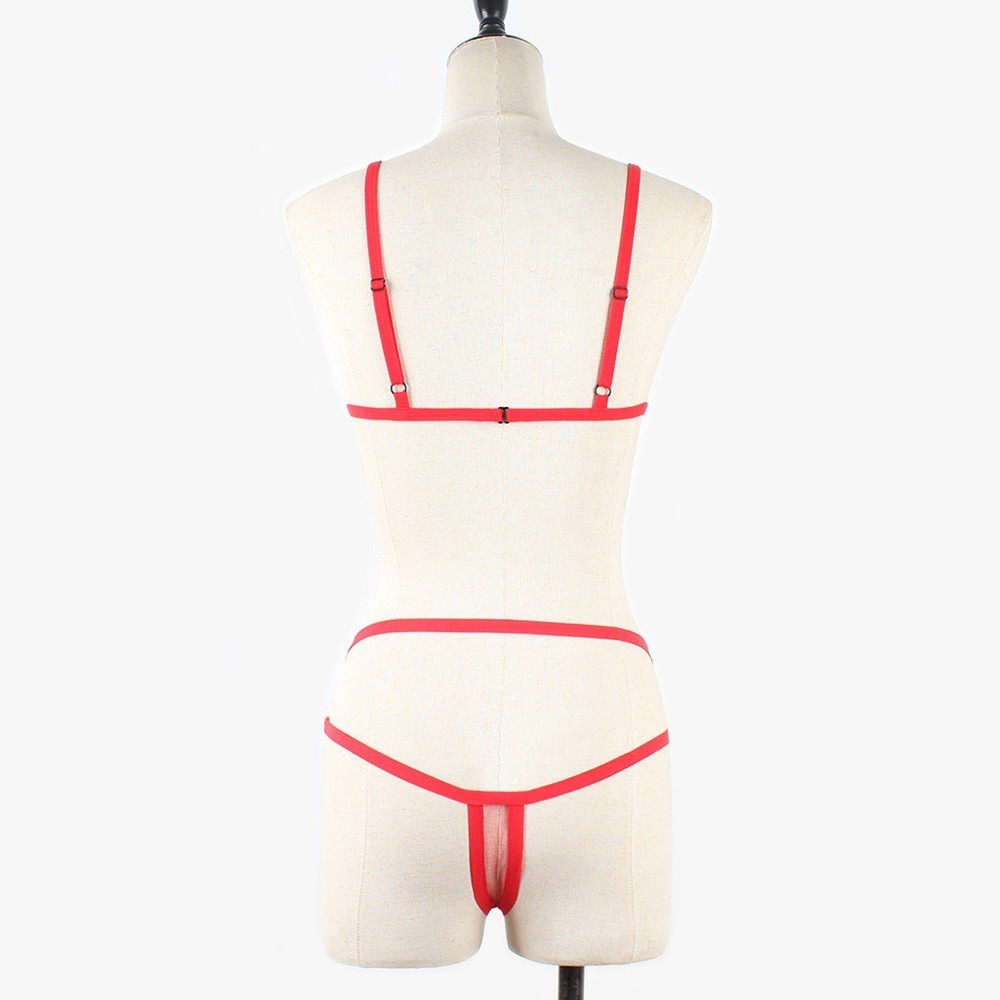 Bandage Bra Set M-2XL Mesh Nightwear Set Sexy Spandex Underwear Durable
