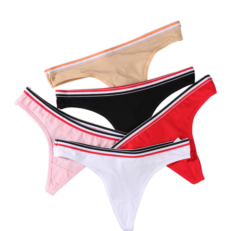 5PCS/LOT Sexy Womens Cotton Panties Thongs G string Briefs Underwear Lingeries