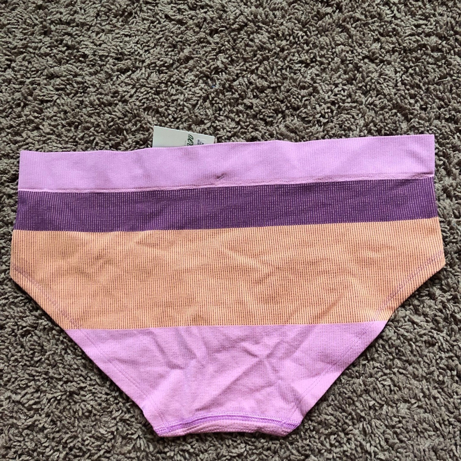 Aerie Striped Seamless Boybrief Underwear Purple Coral Ribbed XXL NWT 7591-564
