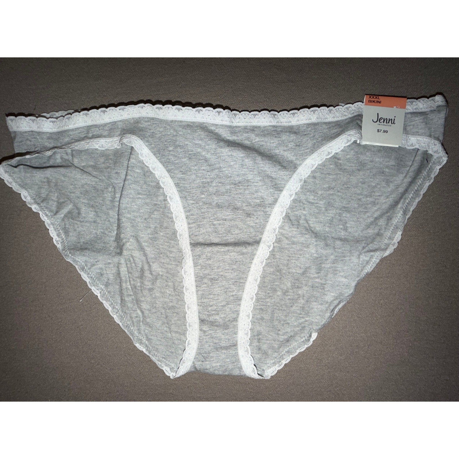 Jenni Intimates Women’s 2 Pack Bikini Panties Wild Leo Nude Sleep Grey Size XXXL