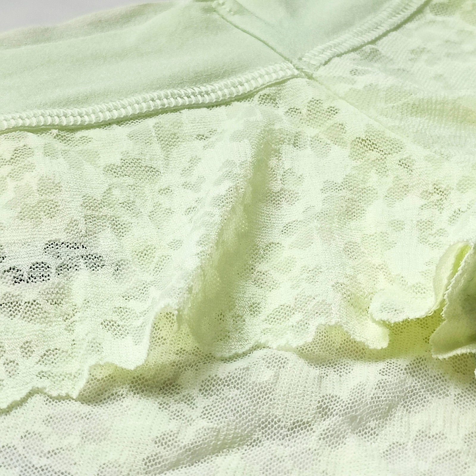 PINK Victoria’s Secret No-Show Floral Lace Hiphugger Panty Lime Cream S/M/L/XL