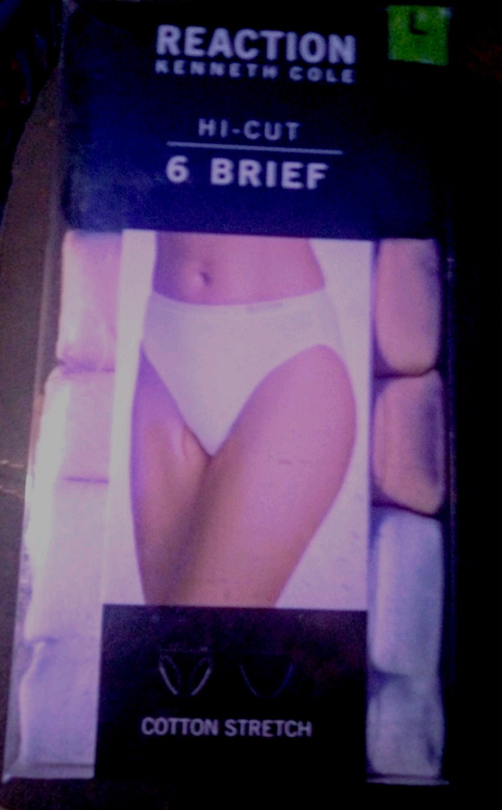 Reaction Kenneth Cole 6 Cotton Women’s Black Tan White Hi-Cut Brief Underwear