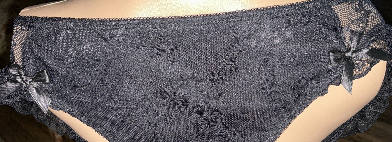 NWT XXL Frederick’s Of Hollywood LUELLA Floral Lace Black Panties F300-0032