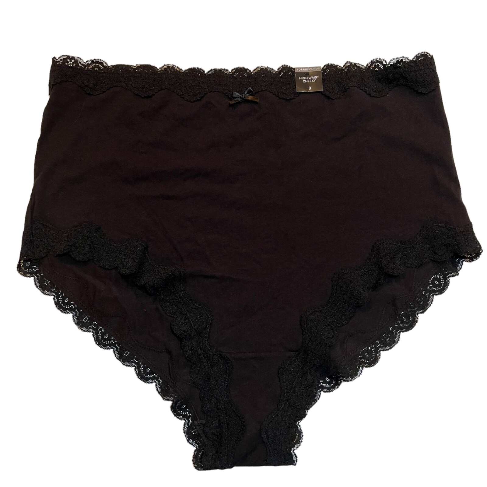 NWT TORRID High Waist Cheeky Pantie Sz 00X-0X-1X-2X-3X Black Lace Jersey