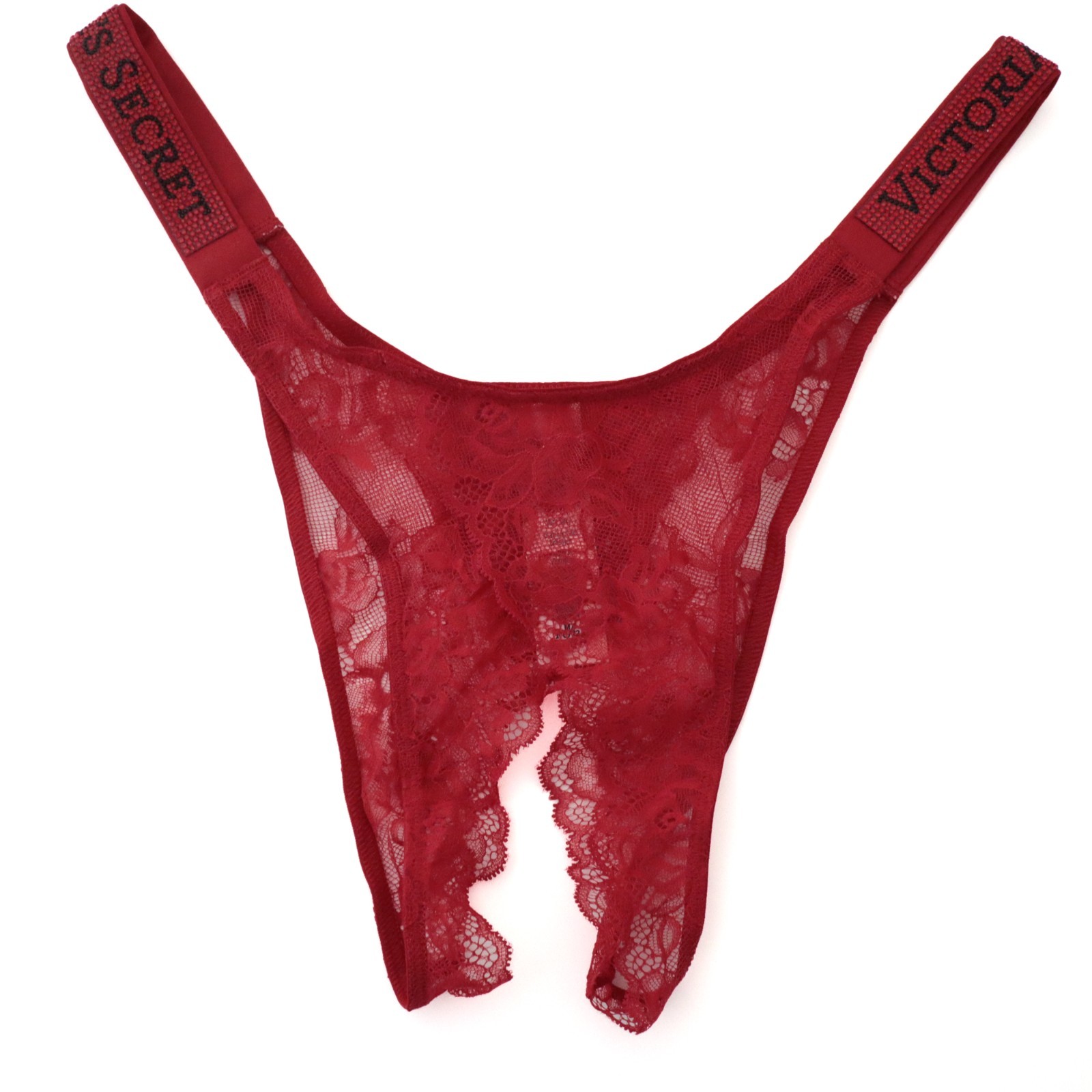 Victoria’s Secret Very Sexy Lace Shine Strap Open Bottom Brazilian Panty S M L