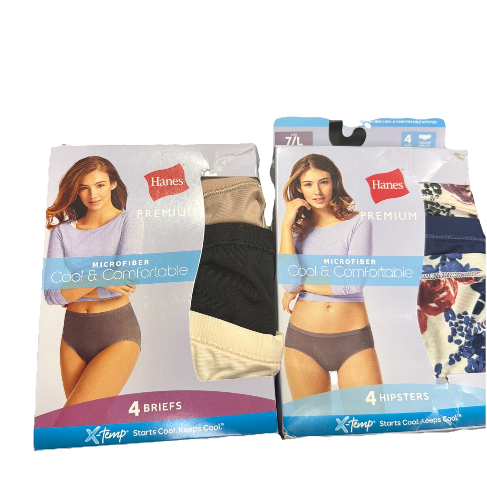 Hanes Size 7/ Large briefs And Hipsters Both 4 In Each