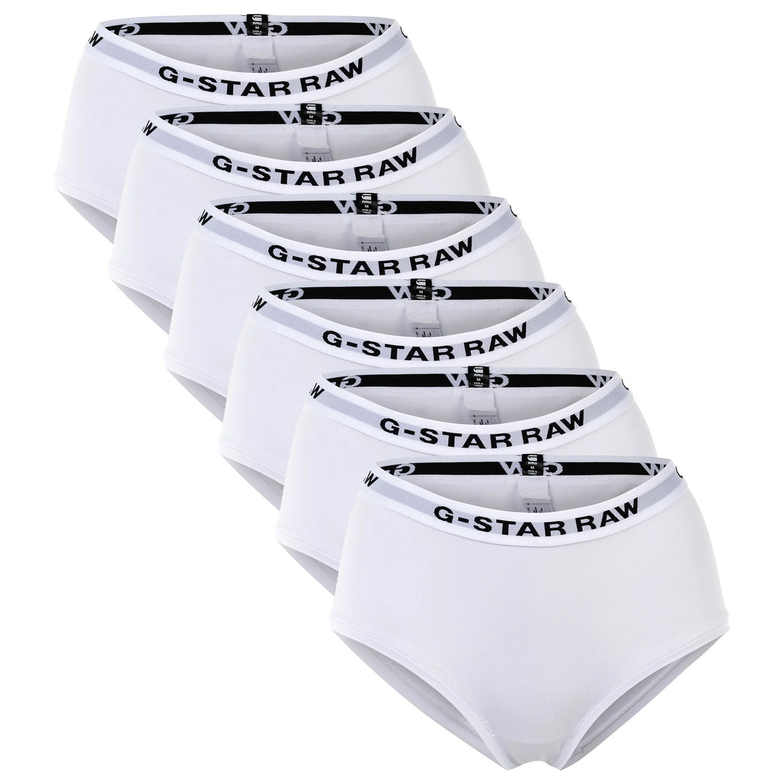 G-STAR Women’s Hipster Briefs, 6-Pack – Hipster, Cotton Stretch, Logo, Solid…