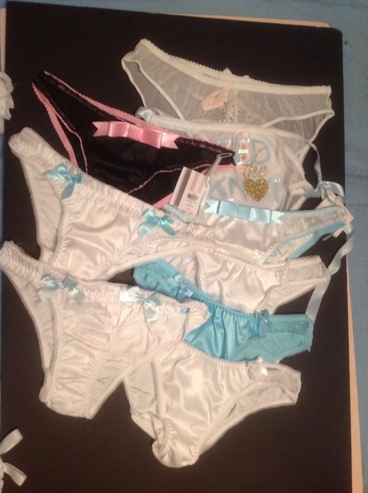 Victoria’s Secret BRIDAL Panty Thong Satin Bows Bling Lace SMLXL NWT Asst’d