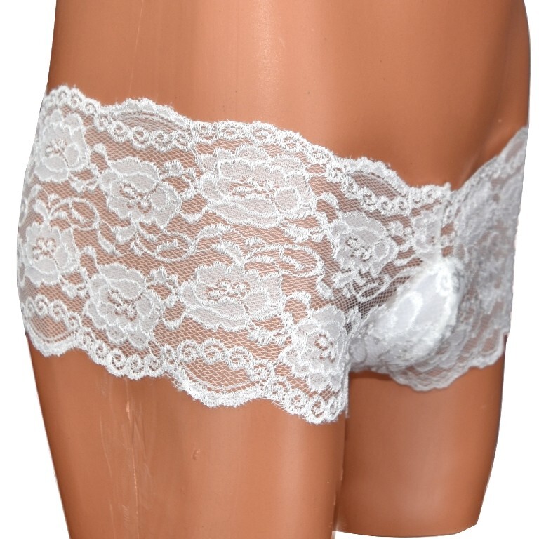 Lace Pouch Panty- White Crossdressers Transgender Sissy
