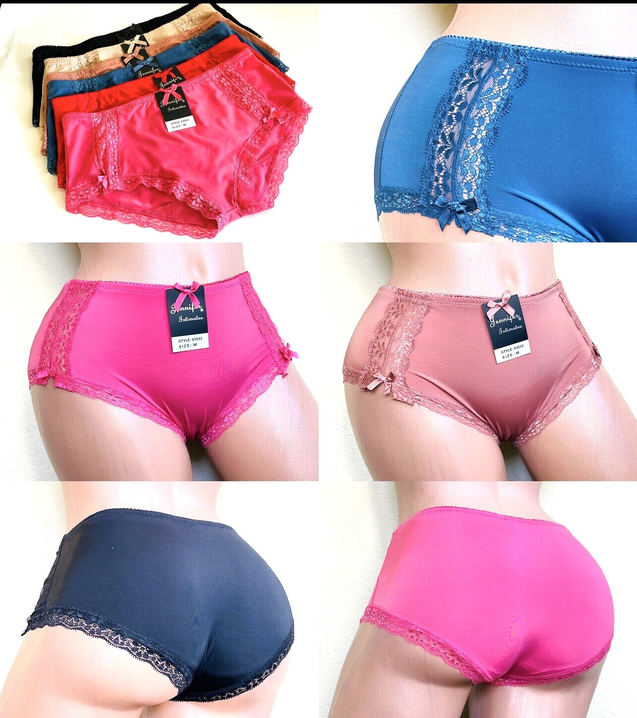 6-12 Boyshorts Boykini Shorts Knicker Lingerie shortie Panties Bottom 63032 S-XL