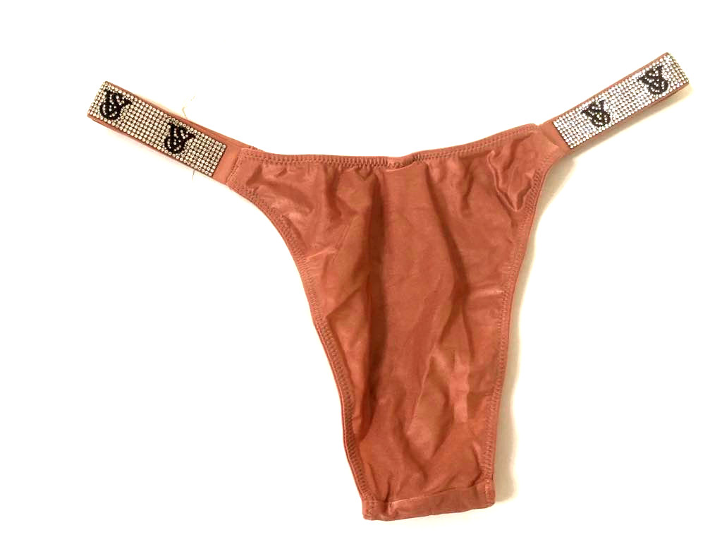 Victoria’s Secret Bombshell Shine Strap Brazilian Panty Color Rose Blush NWT
