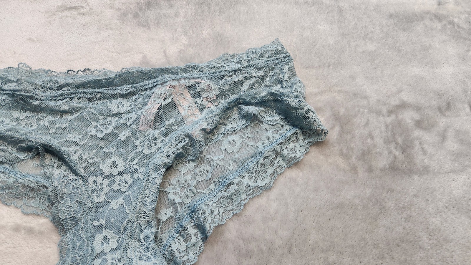 Victoria’s Secret Medium Blue Grey The Lacie Posey Lace Cheeky Panty NWT