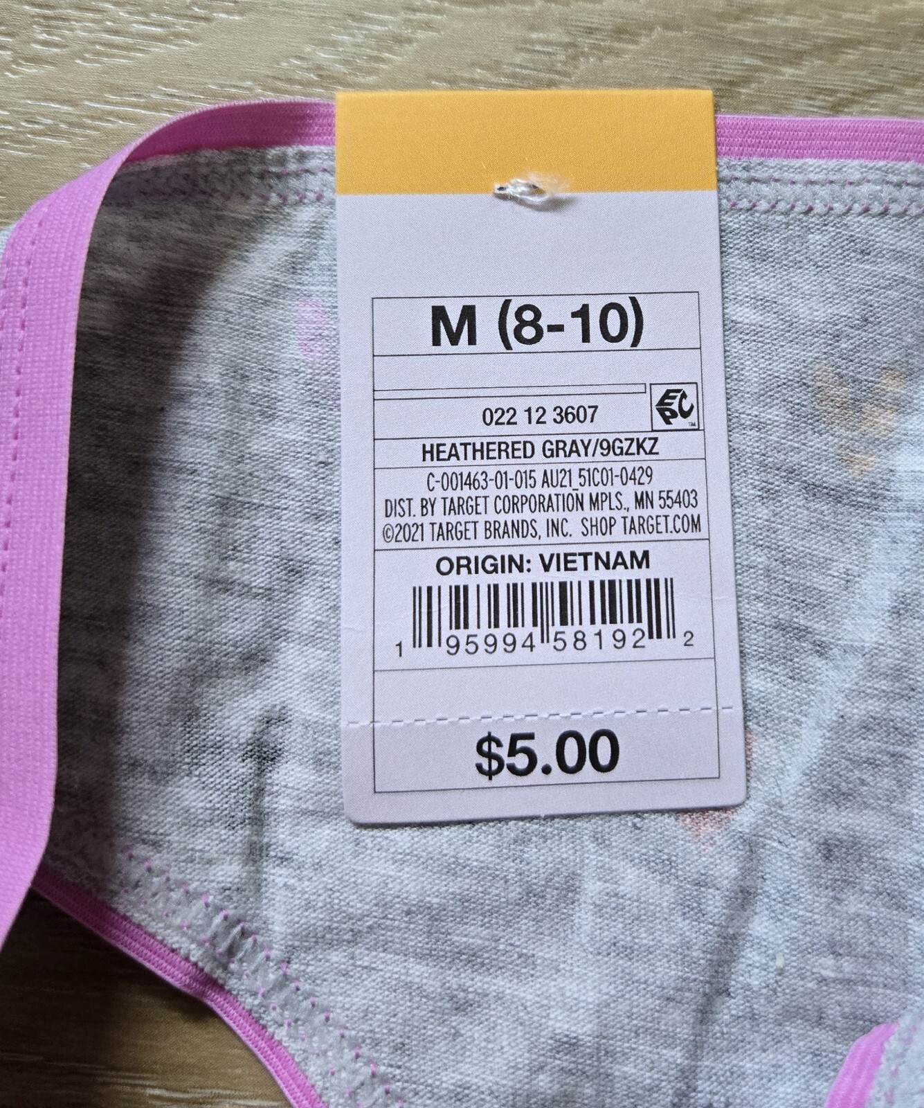 NWT Auden Intimates Heather Gray Multi Hearts Soft Cotton Blend Thong Panties M