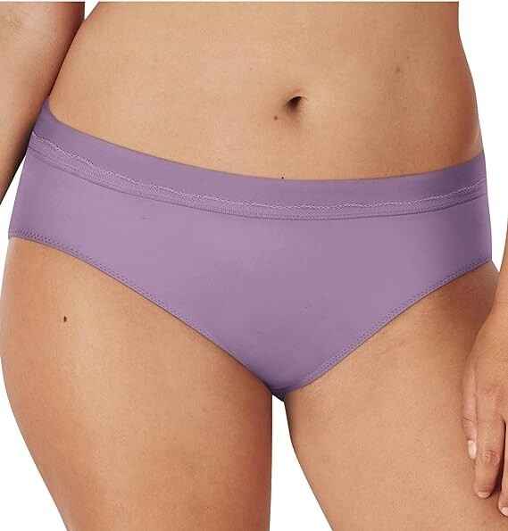 Bali Purple Bikini Panty Sz 7/L Tinted Lavender Modern Microfiber No Lines New