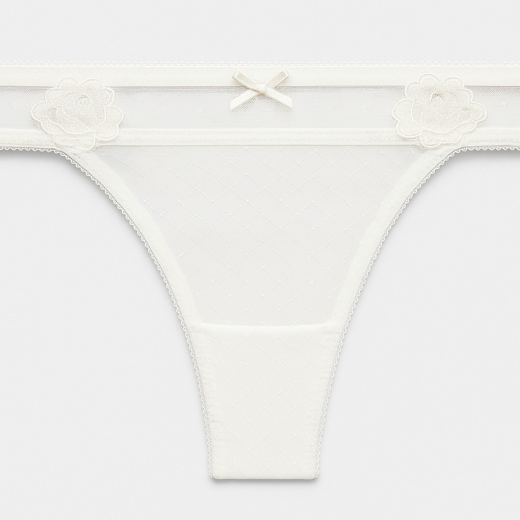 E et D s43012 Lace Thong Panties Red & Black Sheer Floral Low Rise Sexy Lingerie