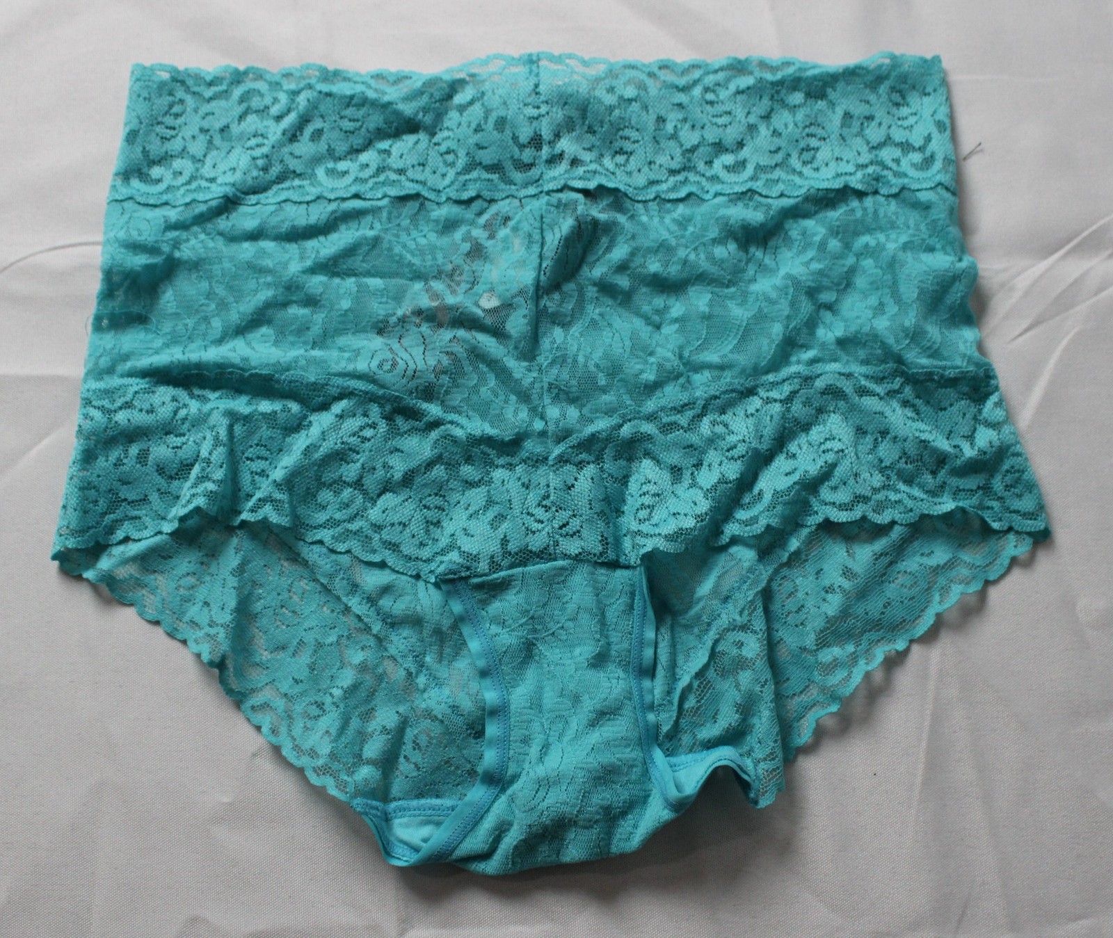 Felina Women’s Signature Lace Hi-Waisted Boyleg Panty AP2 Blue Mist Large NWT