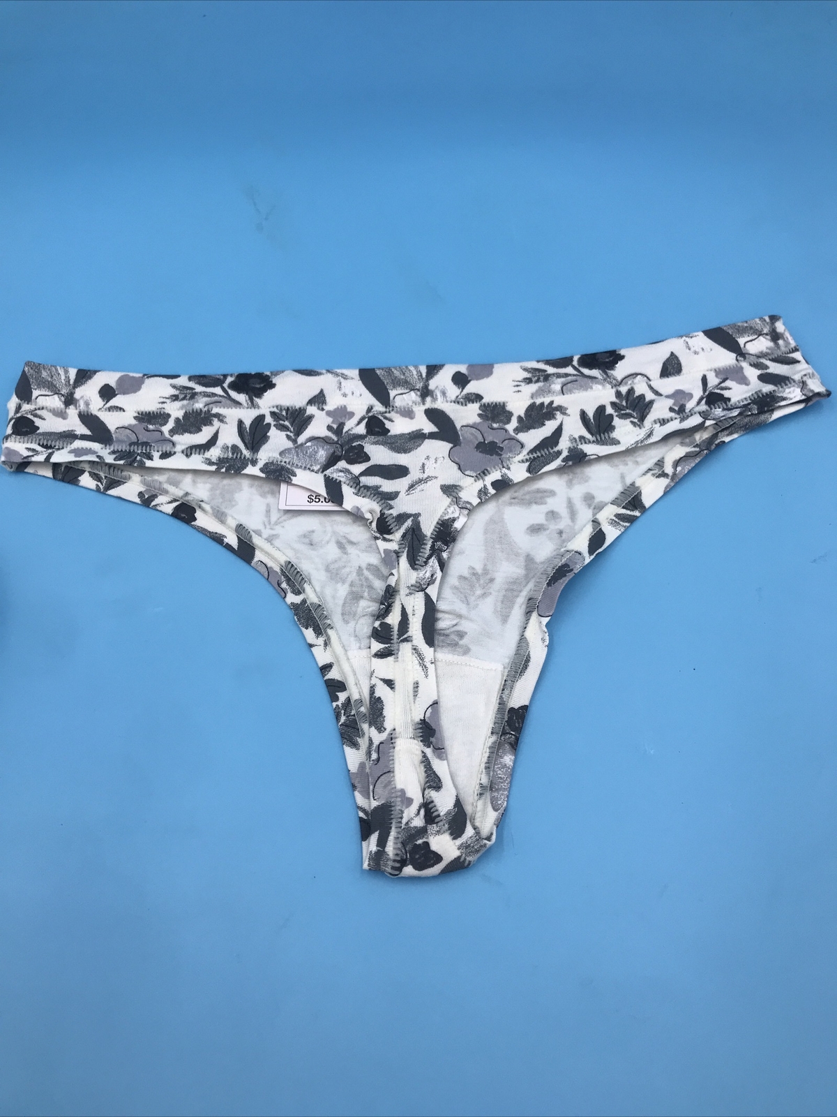 6 Auden Womens Thong Underwear Multi-Colored Grey L (12-14)T3501