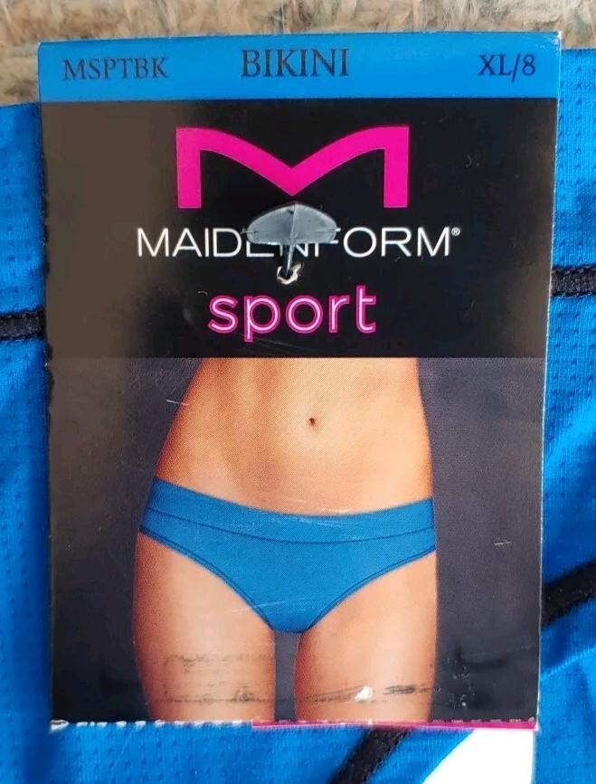 Maienform Sport Bikini Panties. Blue/gray. Sz XL/ 8. Nwt. B30
