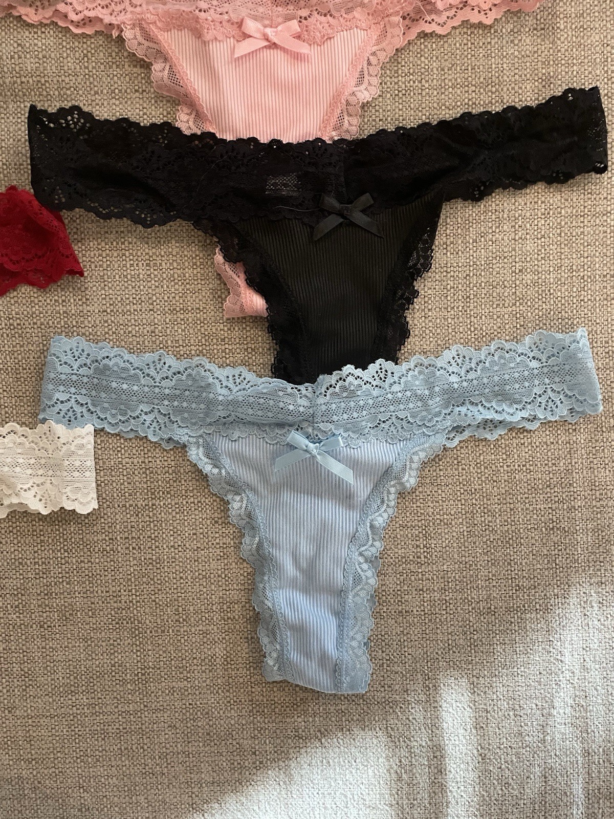 Nolrahiur Sexy Lace Thong Panties Underwear Women’s Size XS Ribbed 6 Pack NWOT