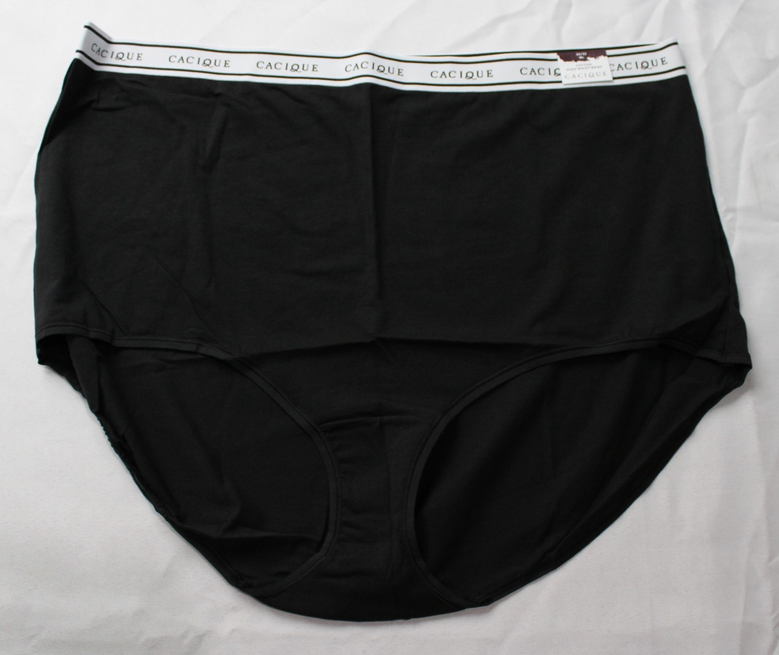 Cacique Women’s Plus High Waist Cotton Brief Panty ZG3 Black Size 30/32 NWT