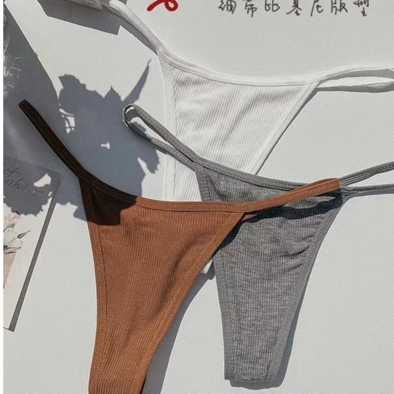 SP&CITY Simple Striped Thin Sexy Thongs Fashion Sports Women’s Underwear Low