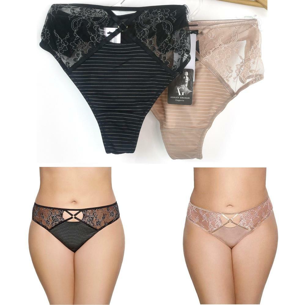 Ashley Graham Crisscross Lace Thong 431/460 Choose Size X-3X & Color New Panty