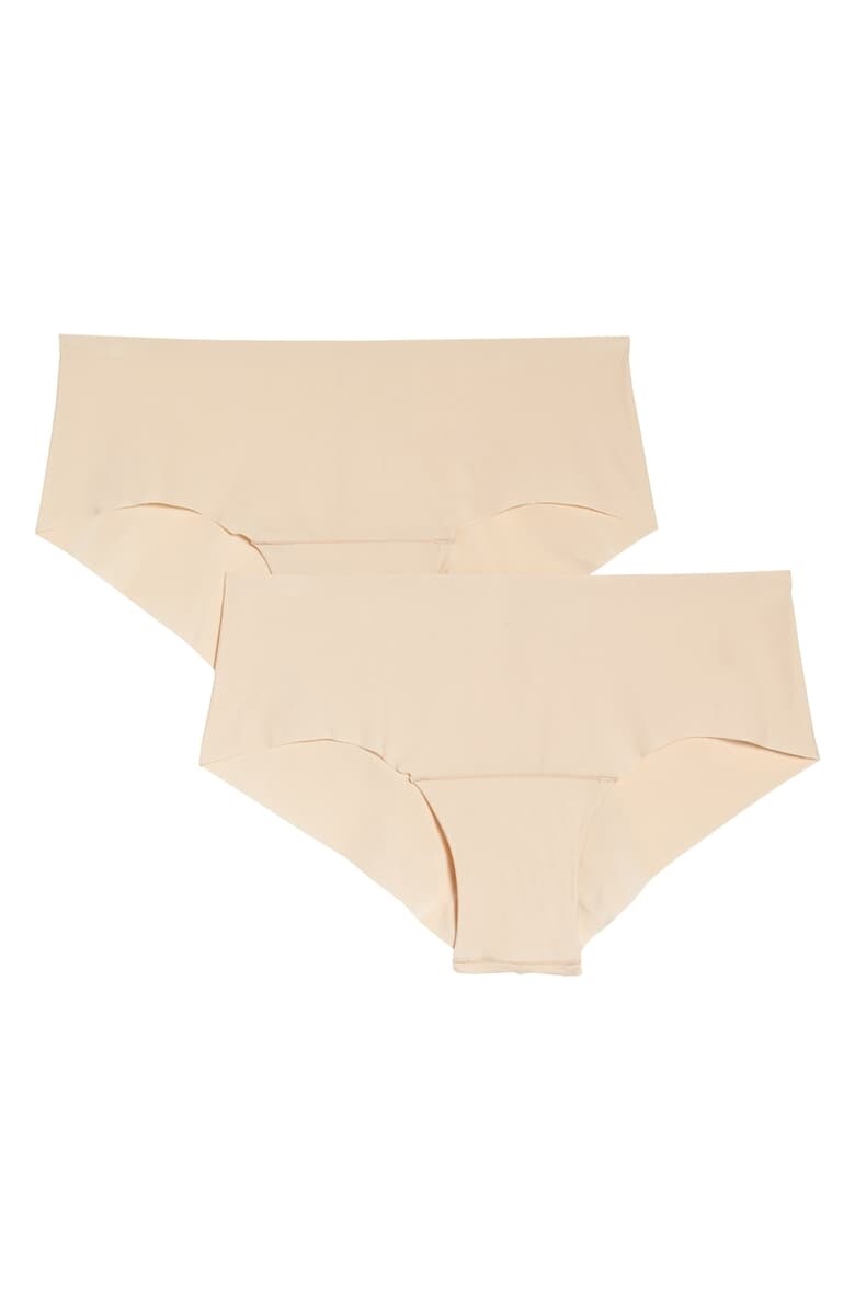 Magic Bodyfashion 239140 Womens Seamless 2-Pack Hipster Panties Latte Size Large