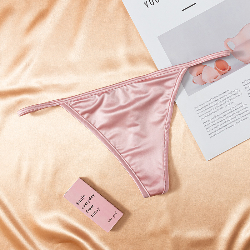 6PCS/LOT Sexy Ladies Womens Satin Panties Thongs G string Bikini Brief Underwear