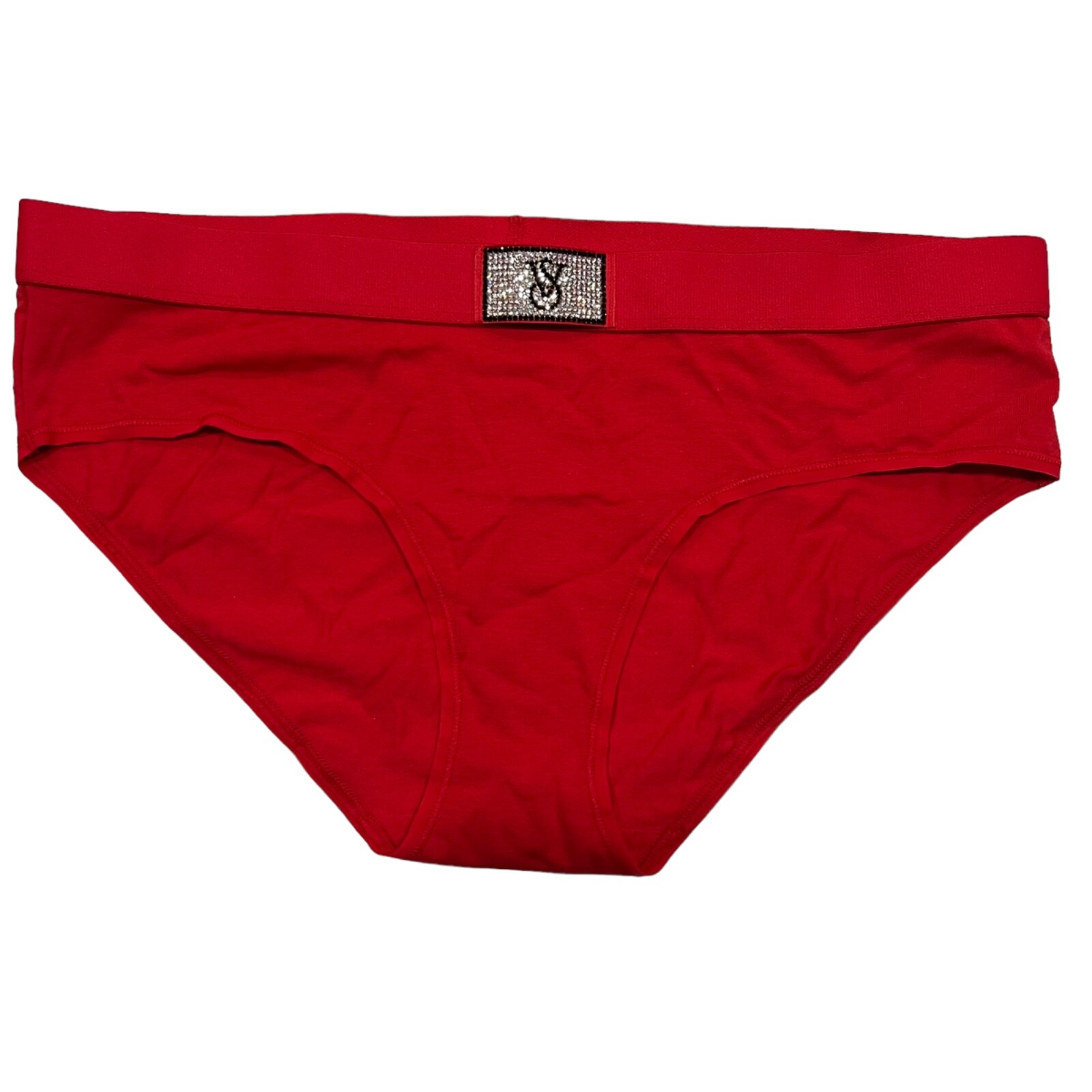 NWT VICTORIA’S SECRET Hiphugger Hipster Pantie Sz M-L Red Bling