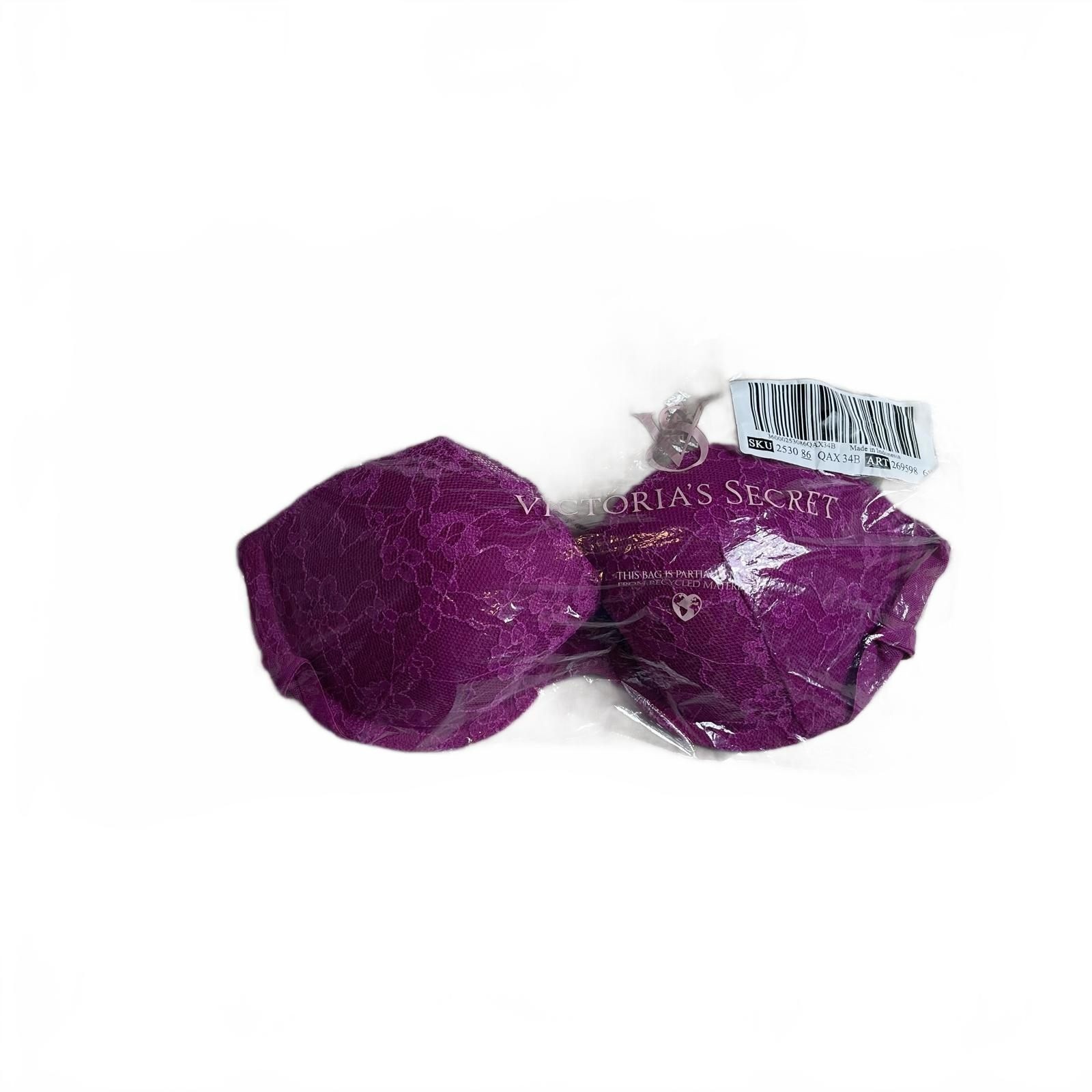 Purple Star Sheer Mesh Ruffle Cheeky Panties & Posey Lace Lightly Lined Demi Bra