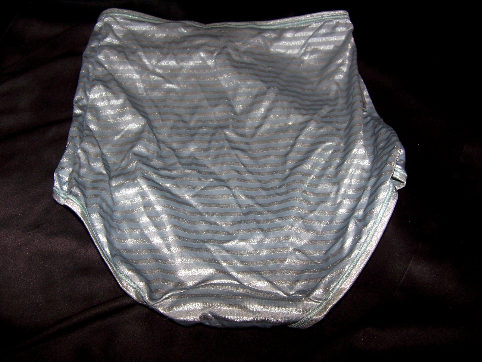 Leonisa High Rise Nylon Panties, Sage Green Solid & Glossy Striped – Size M