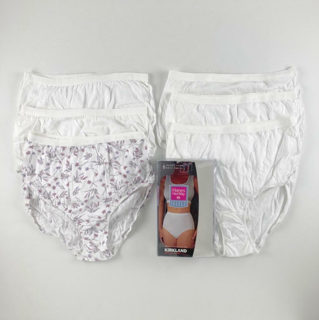 6 Hanes Her Way Select White Cotton Brief Panties Size 7 Kirkland (1999)