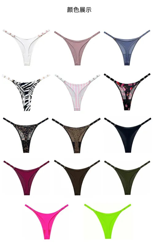 Seamless Sexy Thong Women Underwear Briefs Panties Zebra Flower Low Rise Luxury