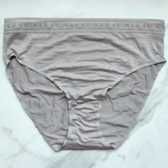 Lucky Brand Lucky Lace Hi-Cut Brief Panty Light Mocha Size L
