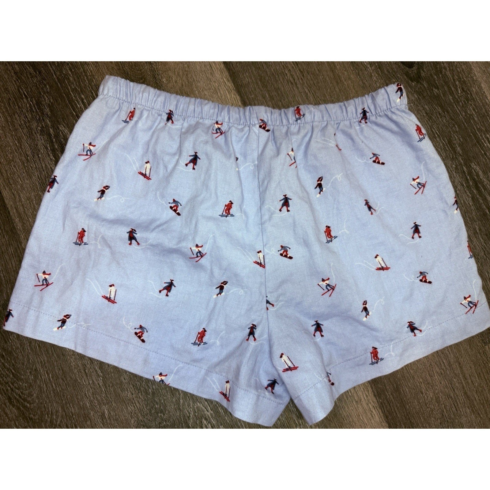Auden Women’s Blue Skiing Winter Sports Flannel Pajama Shorts Size large NWT