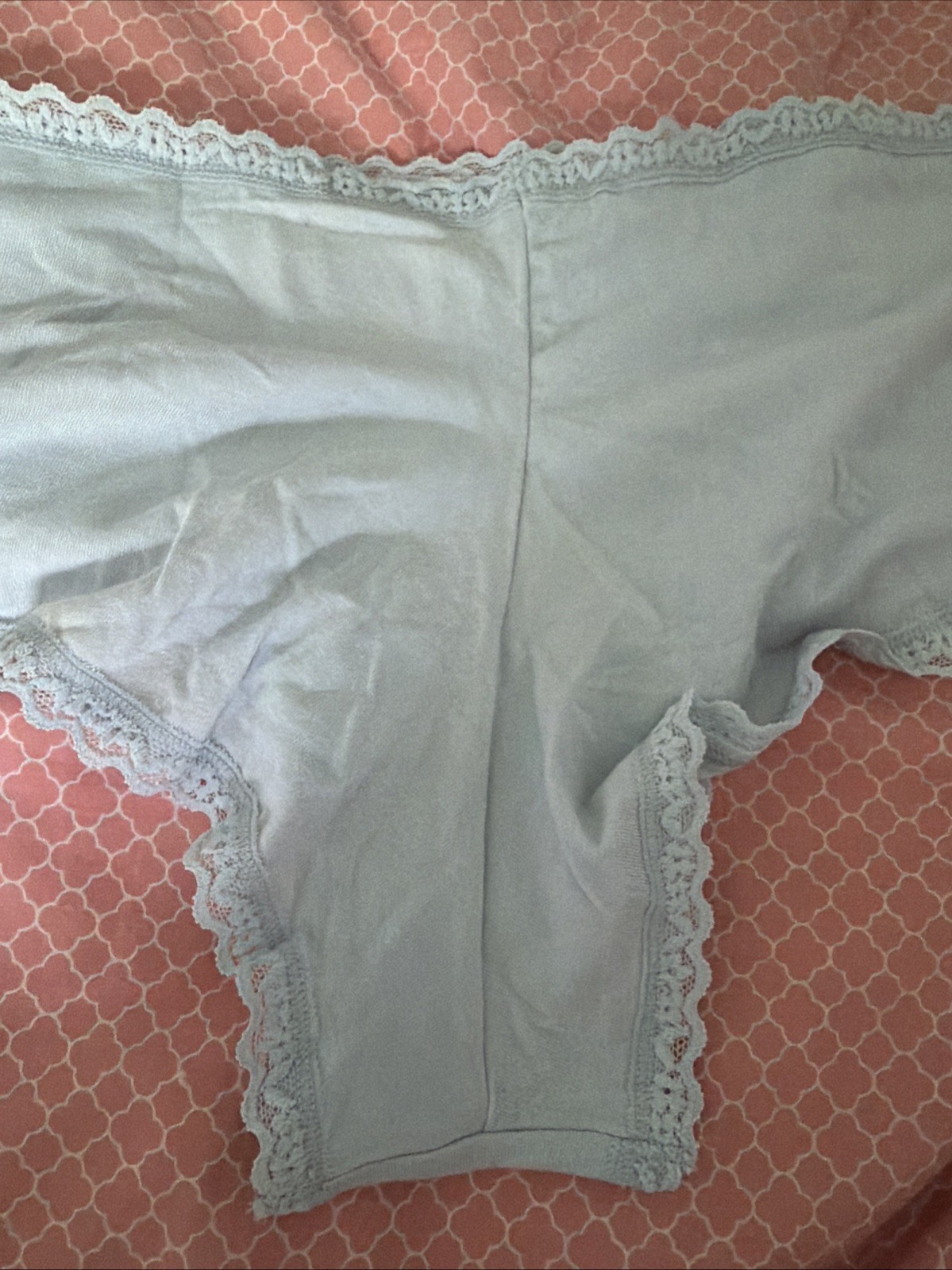 Nwt Victoria’s Secret Cotton Lace-Trim Cheeky Panty Powder Blue Sz Xlarge