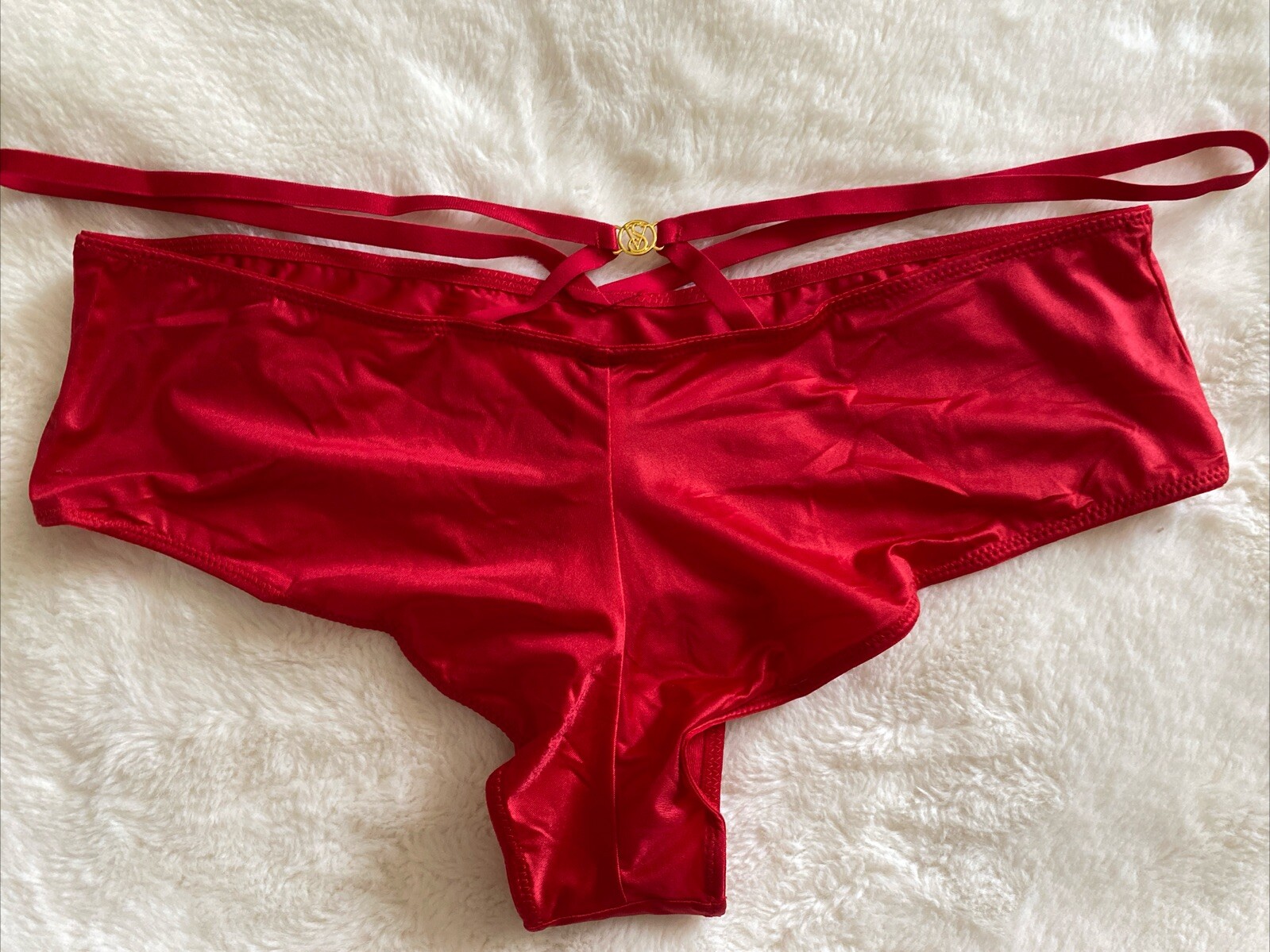 Victoria’s Secret Panties Cheeky Panty Strappy Cut Out Red So Obsessed Small S