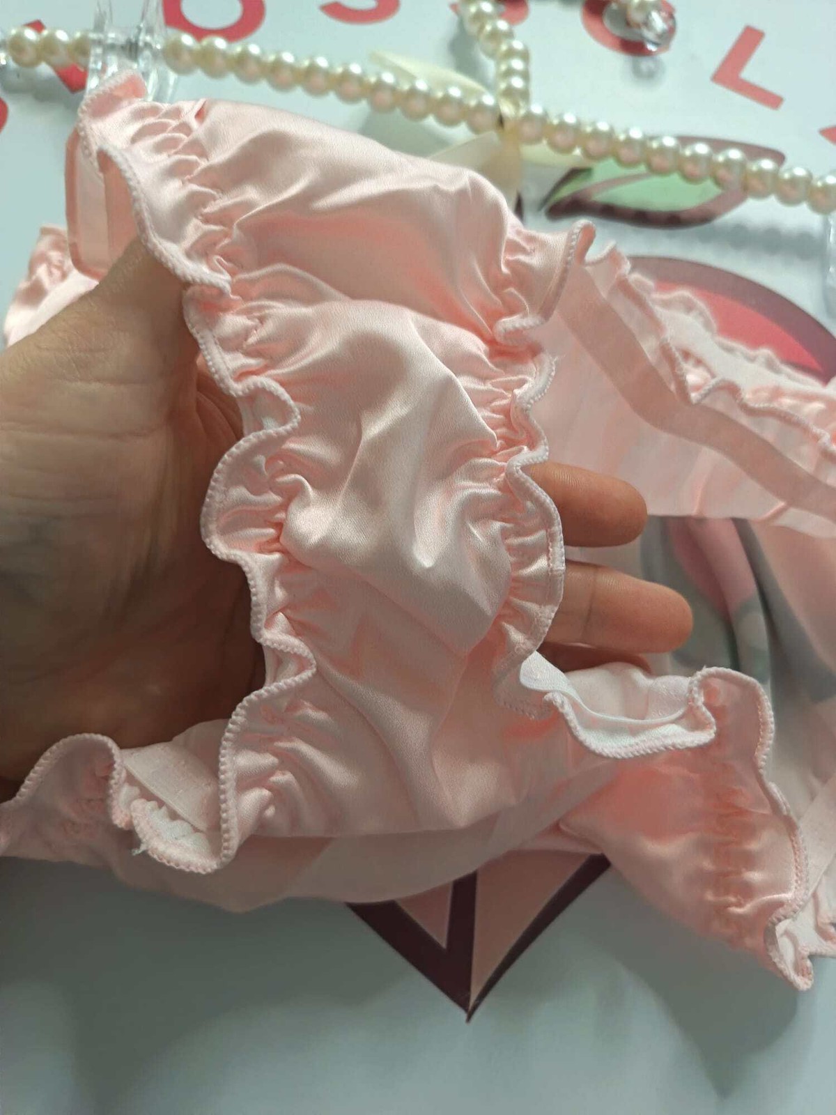 💖 Kawaii Anime Eyes Satin Panties Pink Sissy Briefs Cute Cosplay 💖 size 8 S
