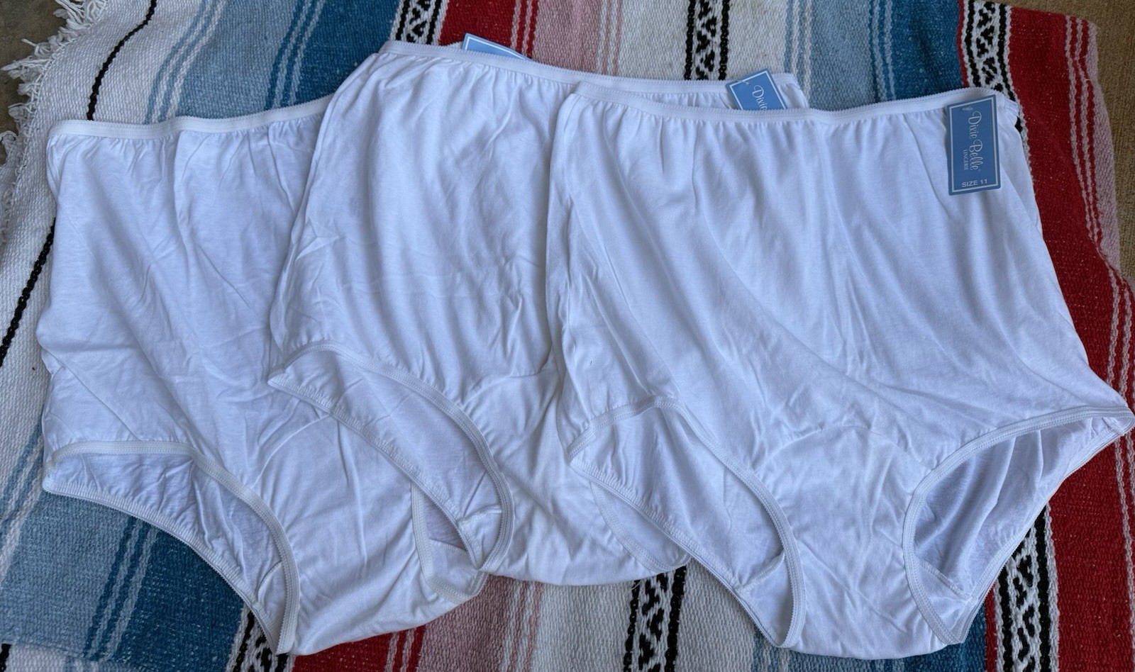 dixie belle panties Size 11 White Cotton Style 410 New With Tags Set Of 3