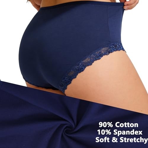 Womens Underwear Cotton Plus Size Briefs XL-5XL 4X-Large 4 Pack Cotton Briefs